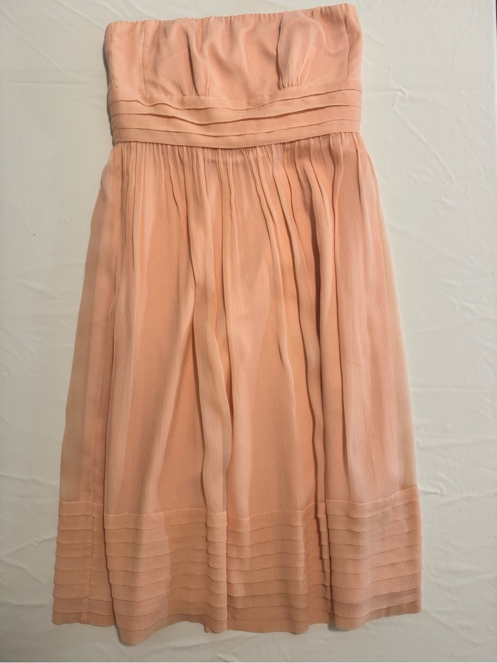 J. Crew 100% Silk Dress Peach Strapless Lined Size 6 - Picture 7 of 14